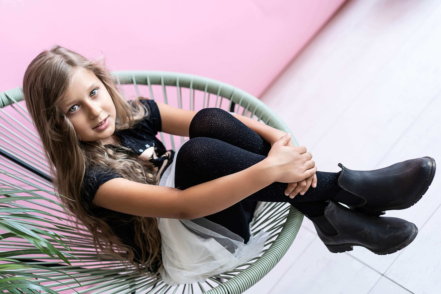 ANGEL DUST Teens' viscose tights (10-13 years), black, white, ivory, denim or ash