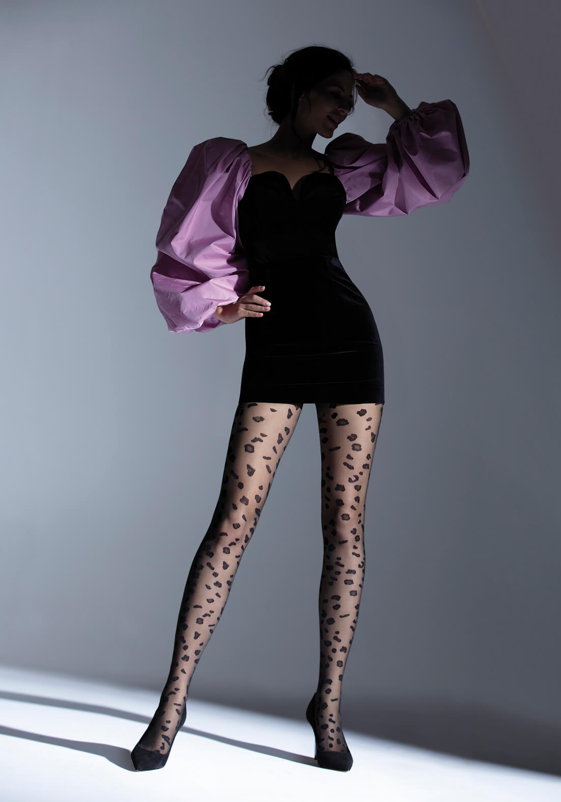 PANTHER 20 denier ladies animal patterned tights (black)