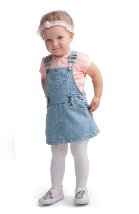 PICCOLA Baby tights (6 months-2 years), white, cotton candy or silver