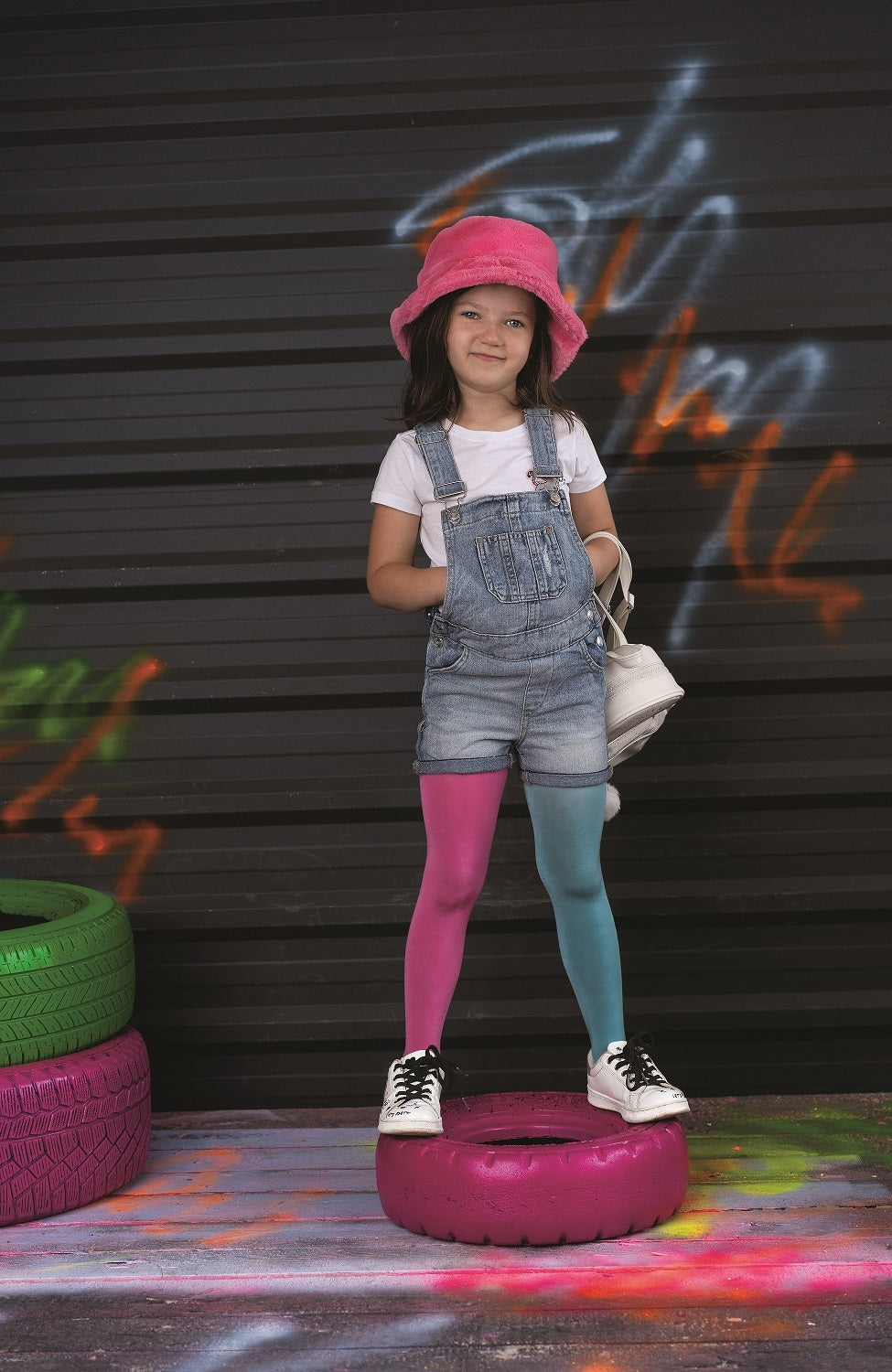 RAINBOW Girls' 50 denier bi-colour microfibre tights (6-13 years)