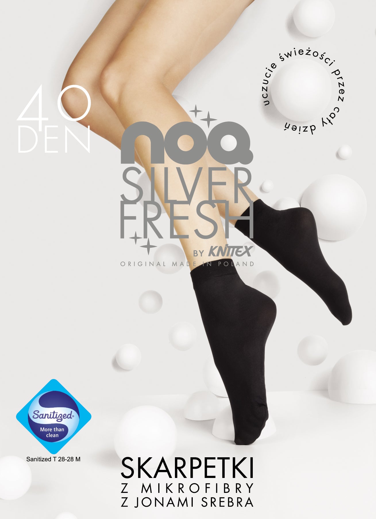 Ladies 40 denier antibacterial socks with silver ions (black)