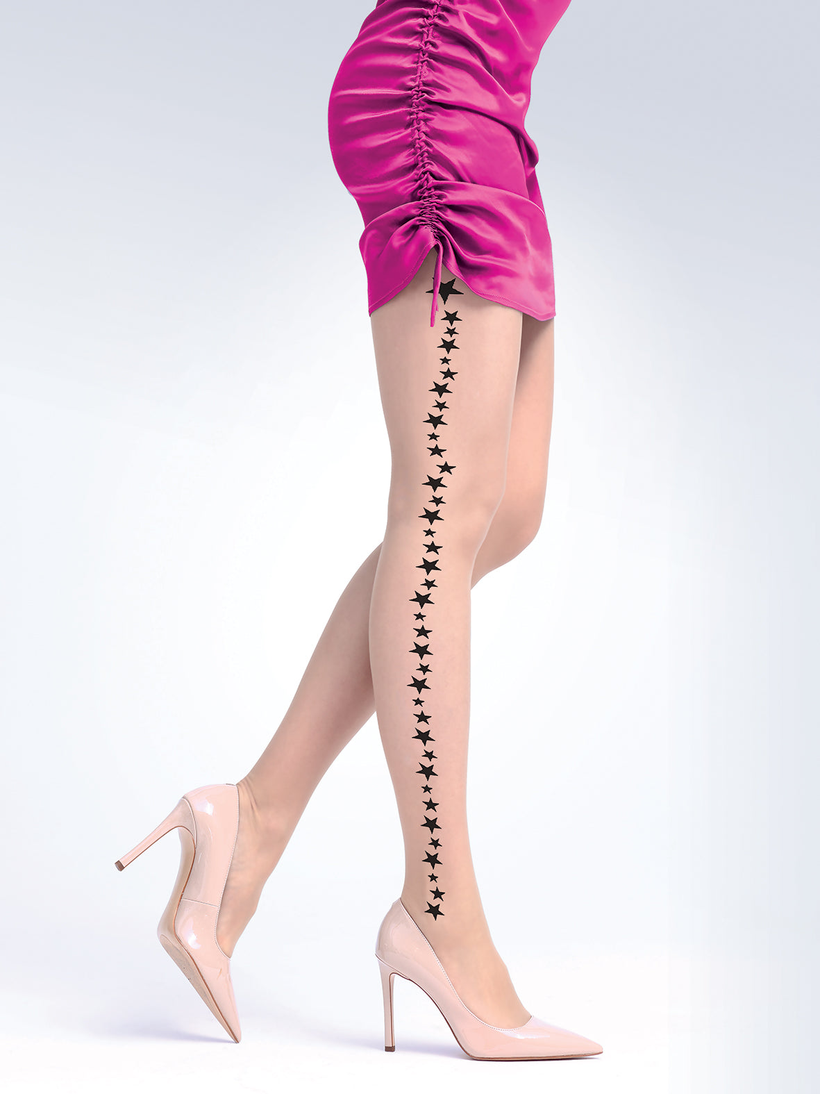 STARLIGHT 20 denier ladies patterned tights (natural or black)