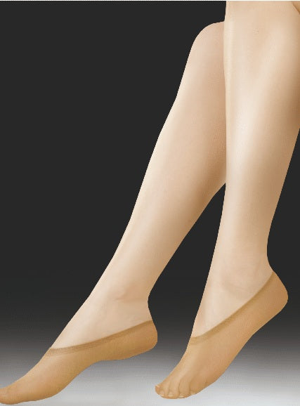 ELASTIL 2 pairs of 20 denier footies (beige, black or visone)
