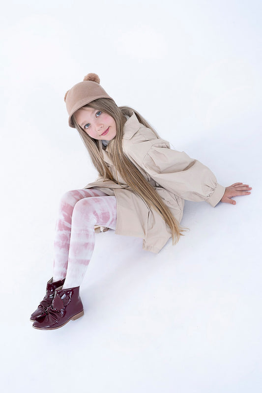 TASHA Girls' 120 denier tie-dye tights (3-13 years), cotton candy or denim colour